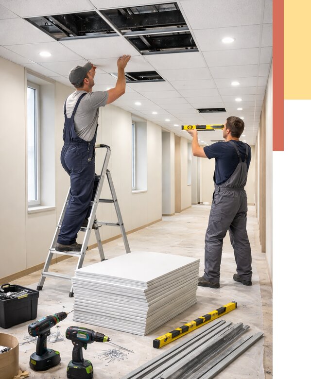 Ремонт потолка Армстронг в Борзе от 4635 руб. — быстро и недорого | ОТДЕЛОЧНИК-Бря