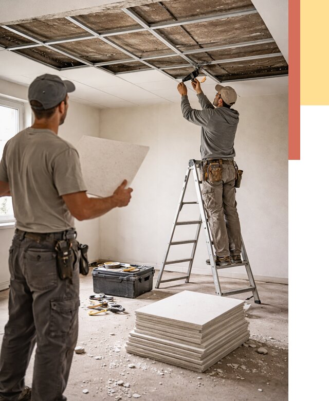 Замена плит подвесного потолка в Борзе от 1803 руб. быстро и недорого | ОТДЕЛОЧНИК-Бря