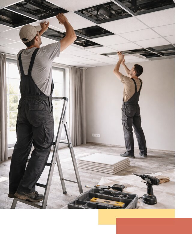 Замена плит подвесного потолка в Борзе быстро и качественно