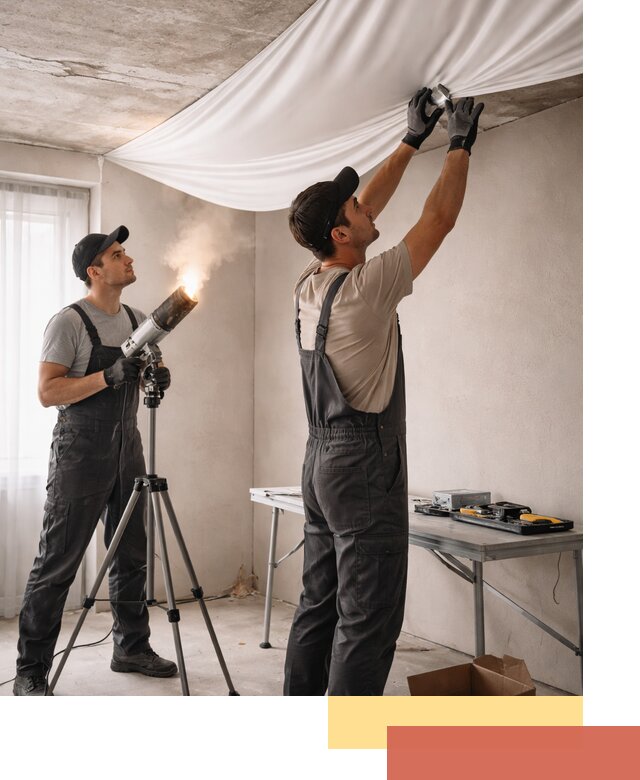 Установка натяжного потолка под ключ в Борзе