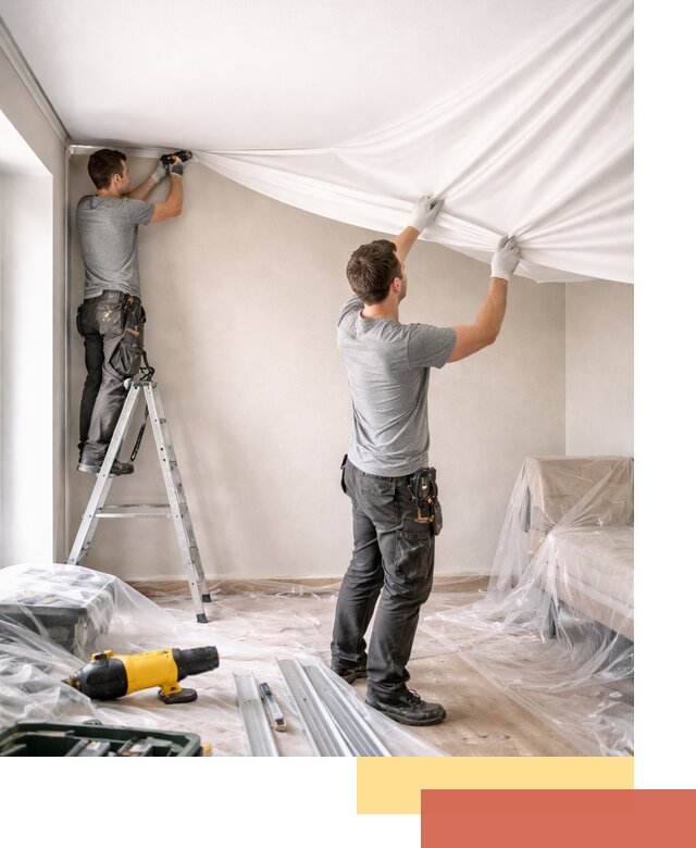 Монтаж тканевого натяжного потолка в Борзе недорого и быстро