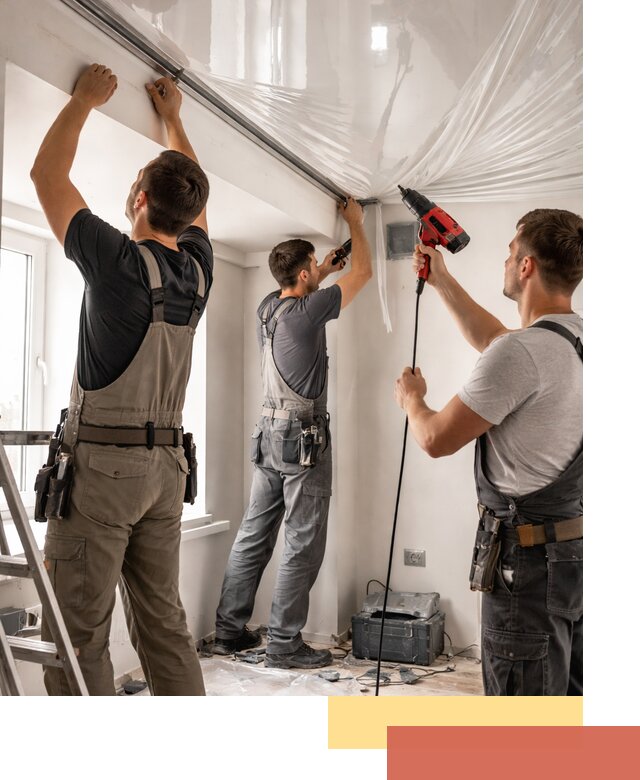 Монтаж глянцевого натяжного потолка в Борзе быстро и качественно