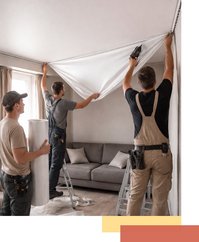 Монтаж сатинового натяжного потолка в Борзе качественно и быстро