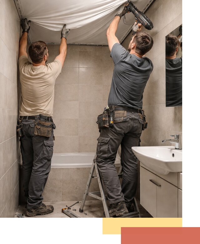 Монтаж натяжного потолка в ванной в Борзе быстро и качественно