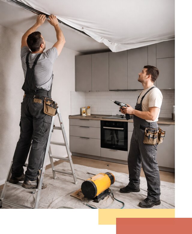 Монтаж натяжного потолка на кухне в Борзе