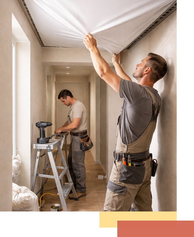 Монтаж натяжного потолка в прихожей в Борзе