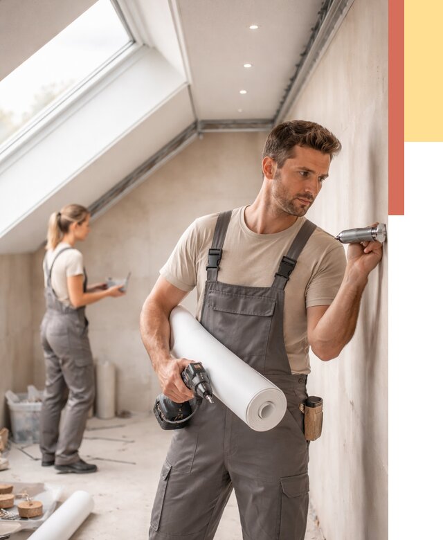 Монтаж натяжного потолка на мансарде в Борзе от 3605 руб. | ОТДЕЛОЧНИК-Бря