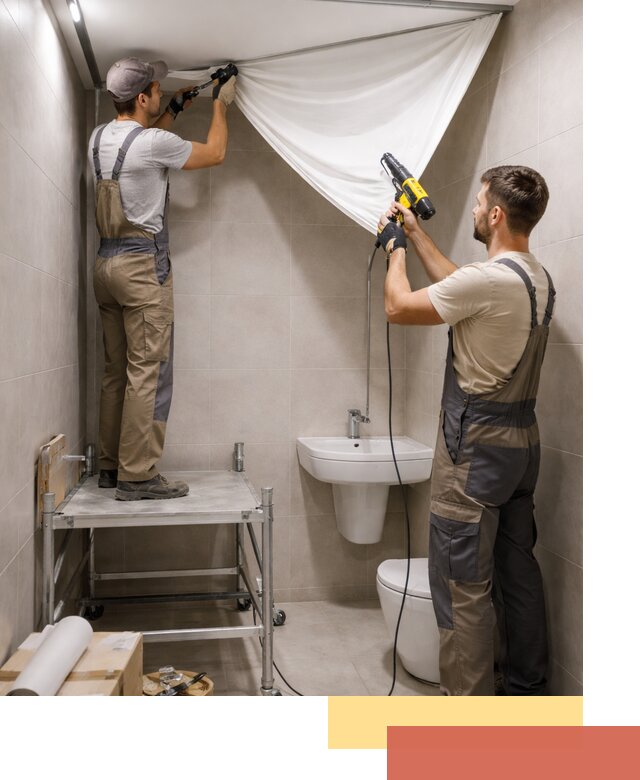 Монтаж натяжного потолка в санузле в Борзе