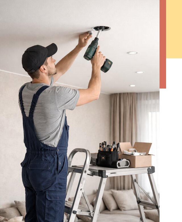 Установка и монтаж точечных светильников в натяжной потолок в Борзе от 1854 руб. | ОТДЕЛОЧНИК-Бря