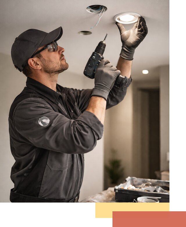 Установка точечных светильников в натяжной потолок в Борзе