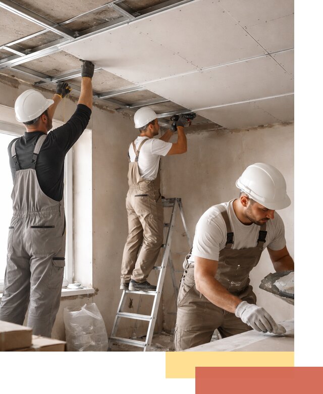 Одноуровневый потолок из гипсокартона в Борзе — монтаж и отделка