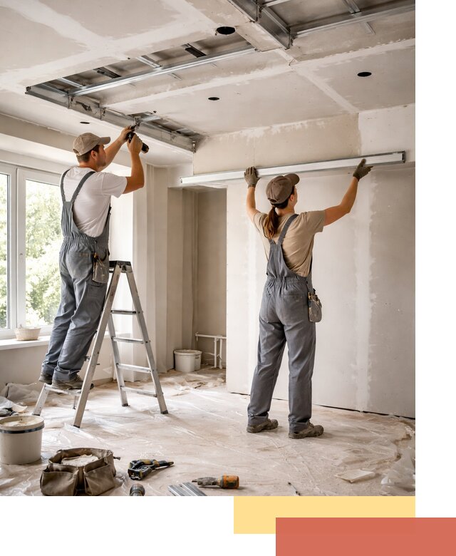 Монтаж многоуровневого потолка из гипсокартона в Борзе