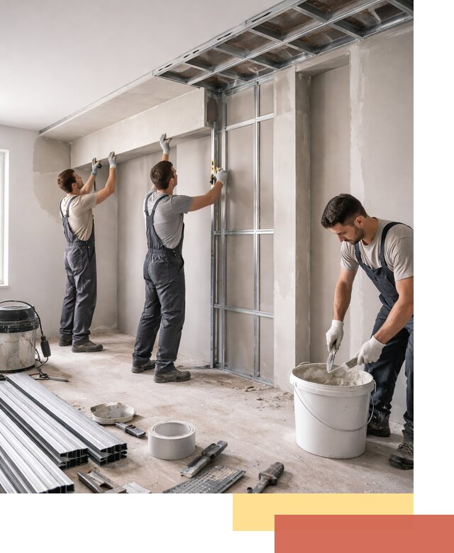 Монтаж потолка из гипсокартона с нишей в Борзе