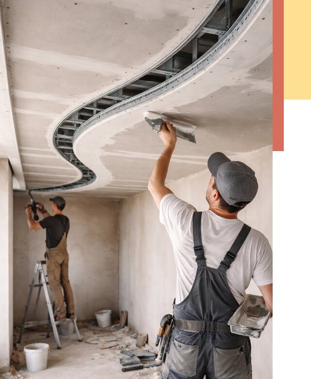 Криволинейный потолок из гипсокартона в Борзе от 2163 руб./м2 | ОТДЕЛОЧНИК-Бря