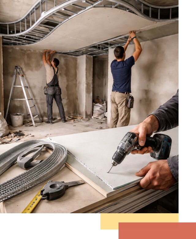 Криволинейный потолок из гипсокартона в Борзе — монтаж и отделка