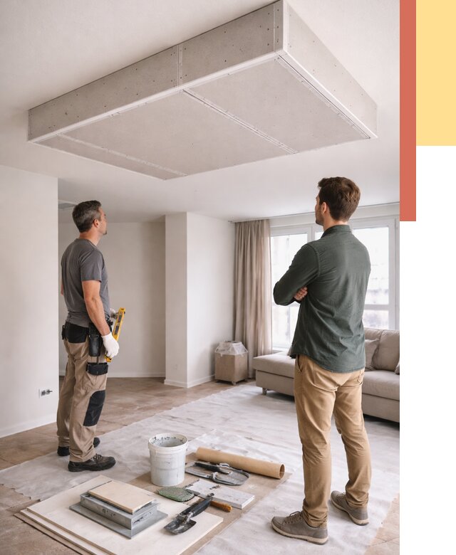 Короб на потолке из гипсокартона в Борзе от 2266 руб. — монтаж и услуги под ключ | ОТДЕЛОЧНИК-Бря