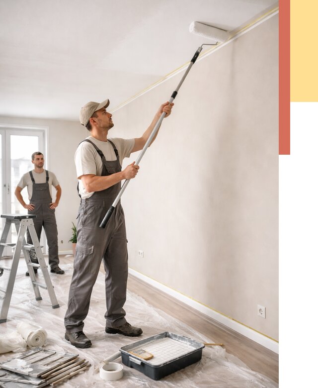 Покраска потолка из гипсокартона в Борзе от 4635 руб./м2 — услуги под ключ | ОТДЕЛОЧНИК-Бря