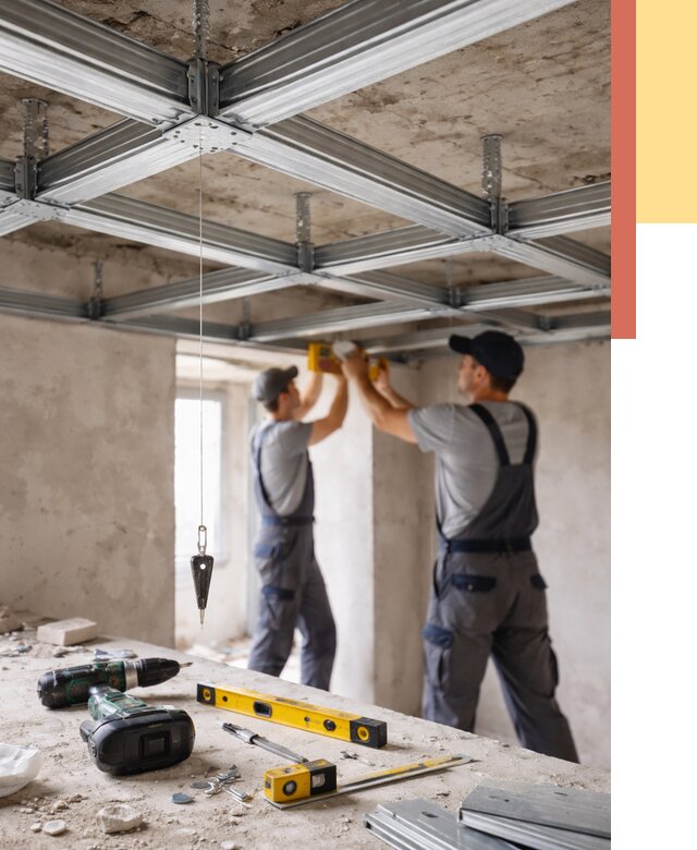 Монтаж каркаса потолка из профиля в Борзе от 4635 руб. — услуги ОТДЕЛОЧНИК-Бря