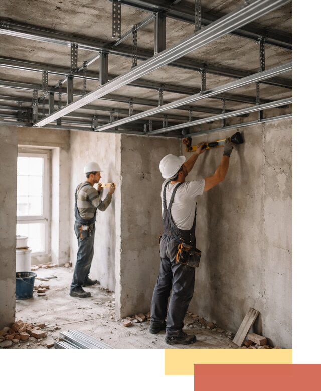 Монтаж каркаса потолка из профильного профиля в Борзе