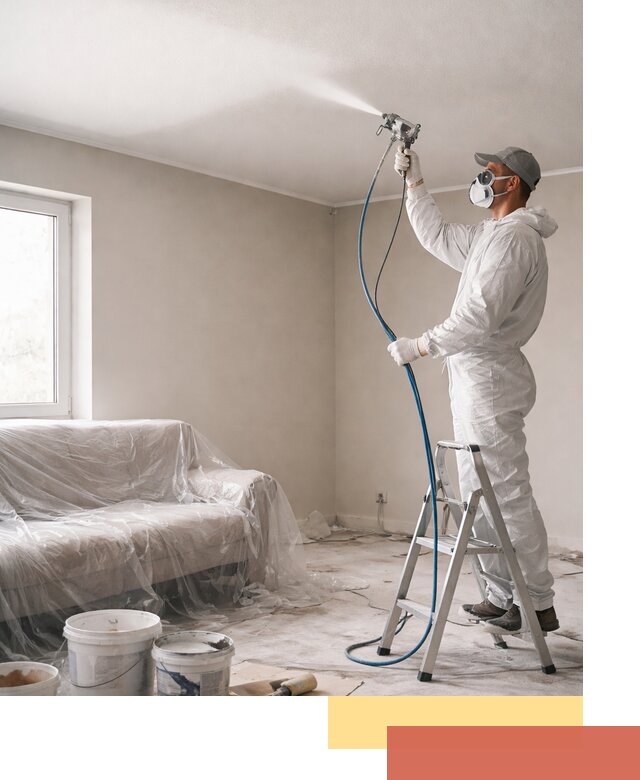 Покраска потолка краскопультом в Борзе быстро и качественно