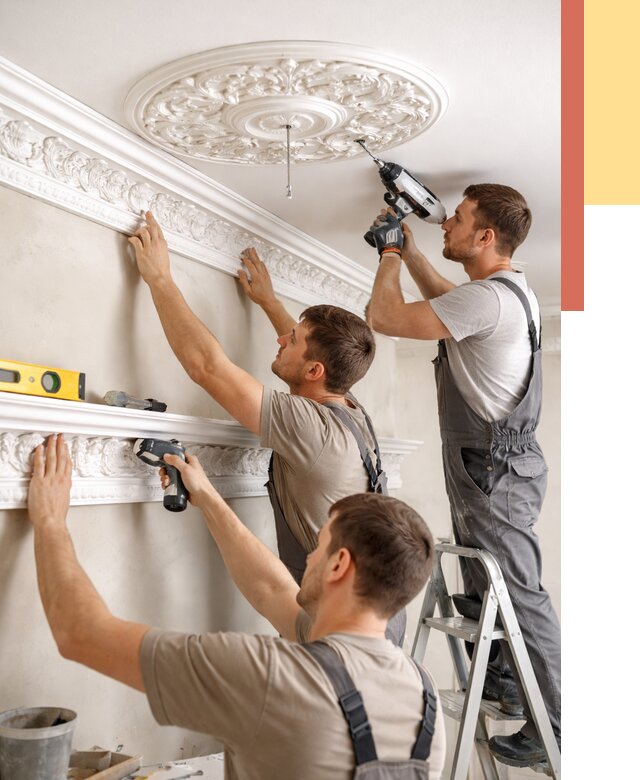 Монтаж лепнины на потолок в Борзе от 3296 руб. быстро и недорого | ОТДЕЛОЧНИК-Бря